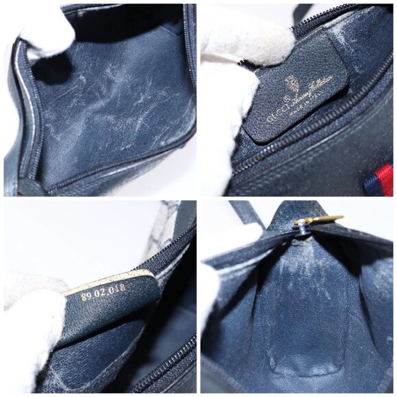 GUCCI GG Supreme Sherry Line Shoulder Bag PVC Navy Gold 89 02 018 Auth BA4022 - Picture 14 of 15